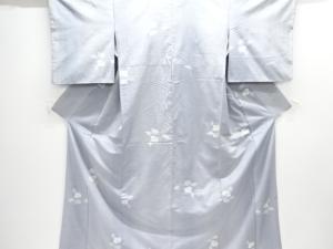 枝花模様織り出し暈し手織り紬着物